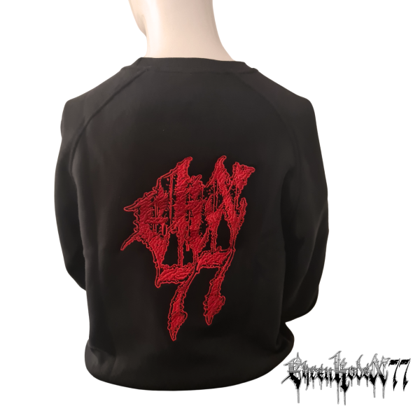 Pullover "Ehrenkodex77", schwarz,  Schriftzug gestickt